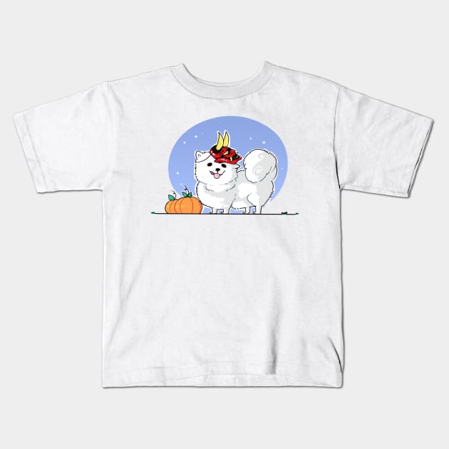 Pomeranian Mask Kids T-Shirt by Yukipyro